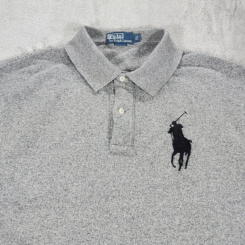 Polo Ralph Lauren Big Pony‎ 3 Polo Shirt Mens LT Gray Short Sleeve Collared Knit